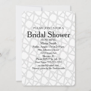 Classic Elegant Abstract Bridal Shower Invitation