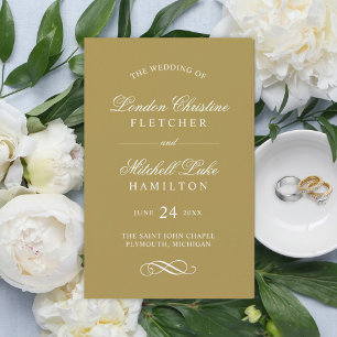 Classic Elegant Antique Gold Wedding Programs