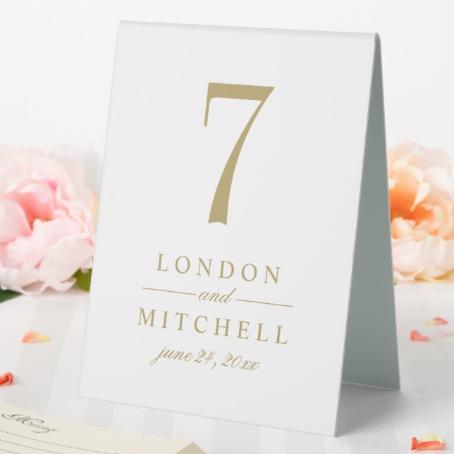 Classic Elegant Antique Gold Wedding Table Number (In SItu (Wedding))