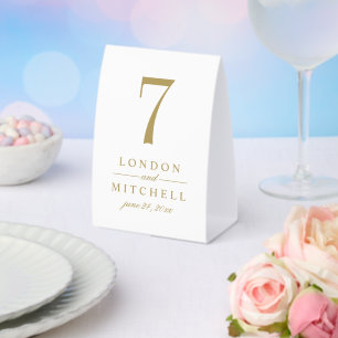 Classic Elegant Antique Gold Wedding Table Number
