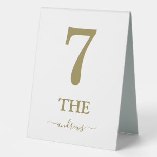 Classic Elegant Antique Gold Wedding Table Number