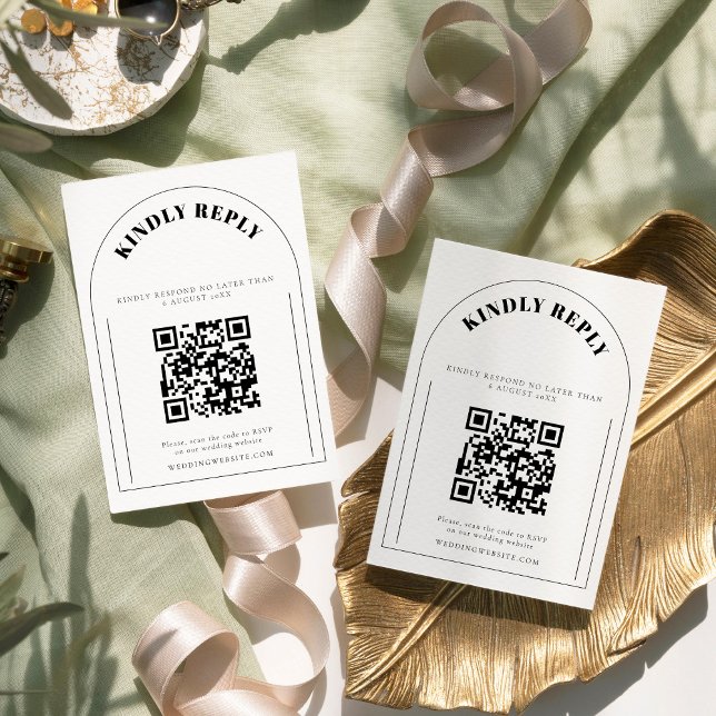 Classic Elegant Arch Wedding RSVP Card (Creator Uploaded)