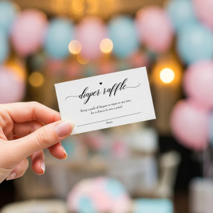 Classic Elegant Baby Shower Diaper Raffle Ticket Card