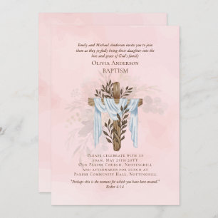 Classic Elegant BAPTISM Invite Blush Pink
