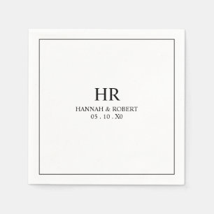 Classic Elegant Black and White Modern Minimalist Napkin