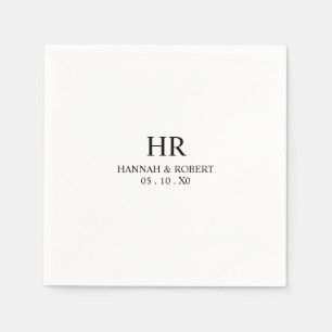Classic Elegant Black and White Modern Typography Napkin