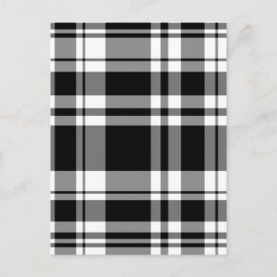 Classic elegant Black and White Plaid Postcard