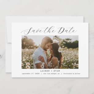 Classic Elegant Black and White Save the Date Invitation