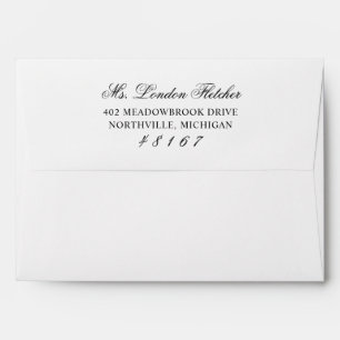 Classic Elegant Black and White Wedding Envelope