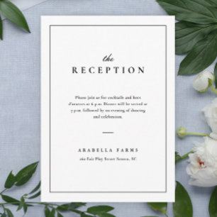 Classic Elegant Black and White Wedding Reception Enclosure Card