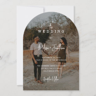 Classic Elegant Black Photo Overlay Wedding Invitation