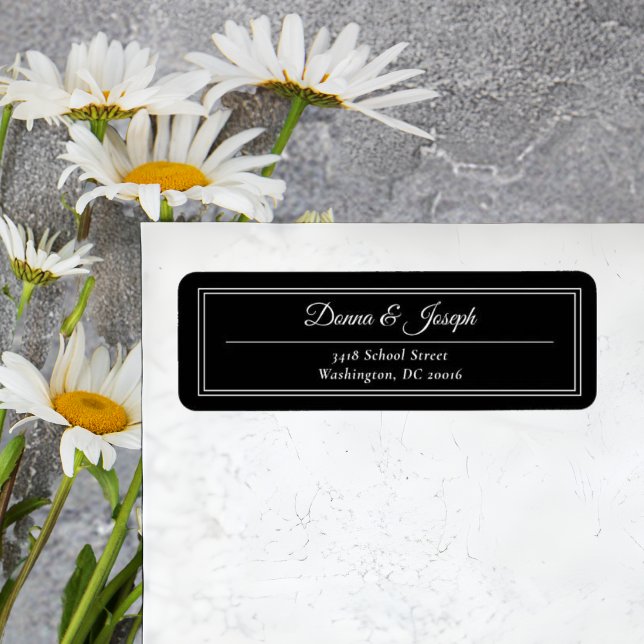 Classic Elegant Black Wedding Return Address (Creator Uploaded)