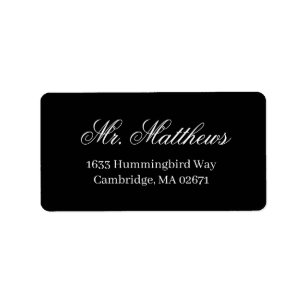 Classic Elegant Black Wedding Return Address Label