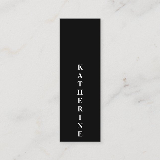 Classic elegant black white minimalist photo plain mini business card (Front)