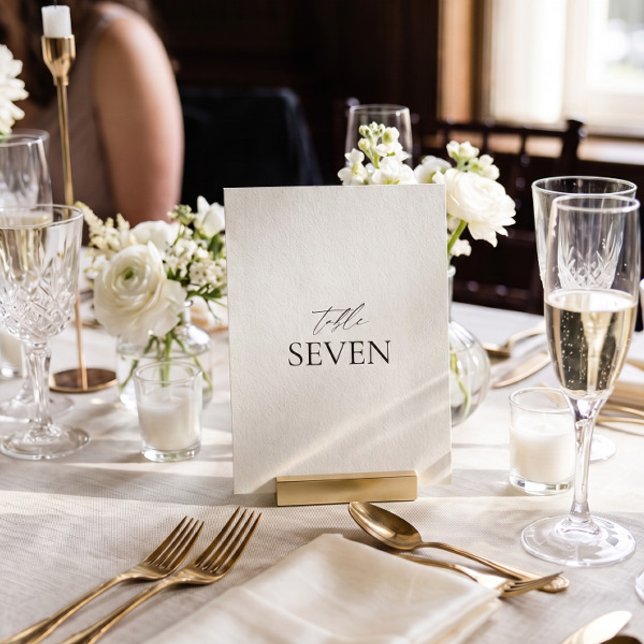 Classic Elegant Black White Wedding Table Card (Creator Uploaded)