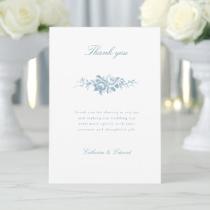 Classic Elegant Blue and White Floral Thank You Card
