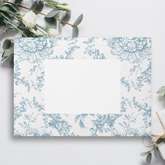 Classic Elegant Blue and White Floral Toile Envelope