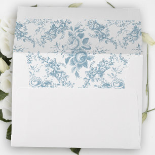 Classic Elegant Blue and White Floral Toile Envelope