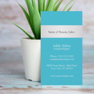 Classic Elegant Blue Cosmetologist Business Card