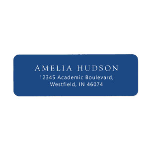 Classic Elegant Blue & White Return Address