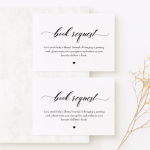Classic Elegant Book for Baby Request Insert Card