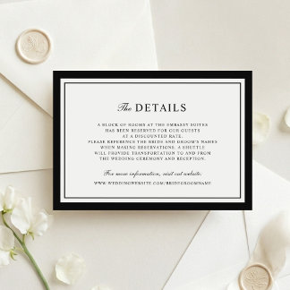 Classic Elegant Border Frame Wedding Details Invitation