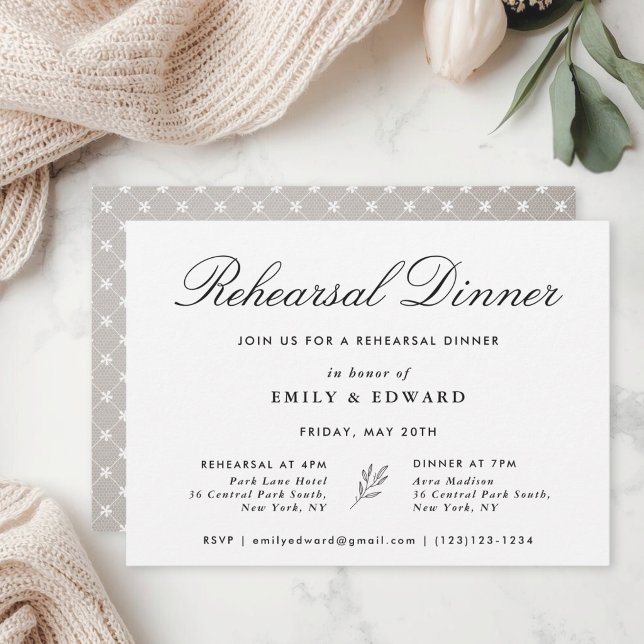 Classic Elegant Botanical Rehearsal Dinner Invitation (Creator Uploaded)