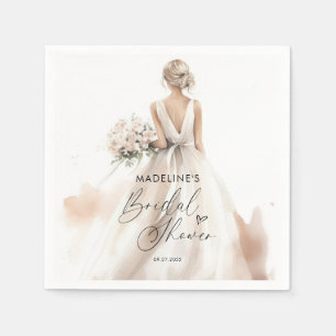 Classic Elegant Bride to be Gown Bridal Shower Napkin