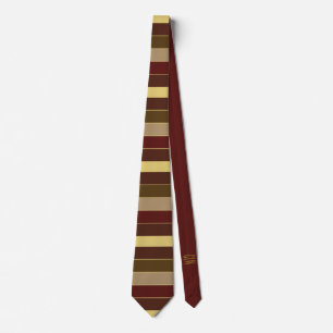 CLASSIC ELEGANT BROWN GOLD STRIPE PATTERN FOR HIM TIE