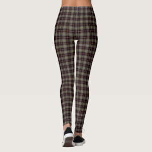Classic Elegant Brown Plaid  Leggings