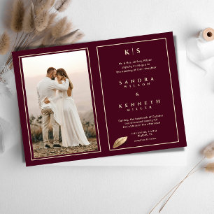 Classic & Elegant - Bulgarian Rose Photo Wedding Invitation