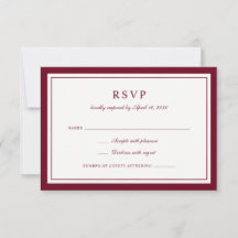 Classic Elegant Burgundy Frame Wedding RSVP