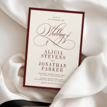 Classic elegant burgundy ivory old money wedding