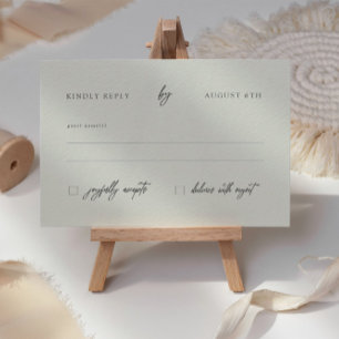 Classic Elegant Calligraphy Ivory Wedding RSVP Car