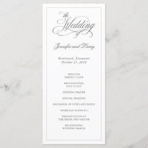 Classic Elegant Calligraphy Script Wedding Program Programme