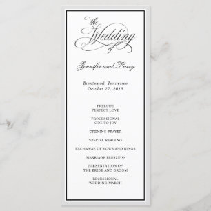 Classic Elegant Calligraphy Script Wedding Programme