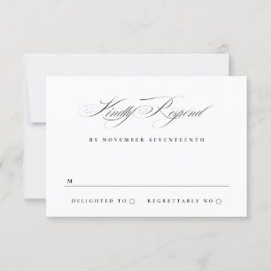 Classic Elegant Calligraphy Wedding RSVP Card