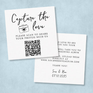 Classic Elegant Capture The Love QR Code Enclosure Card