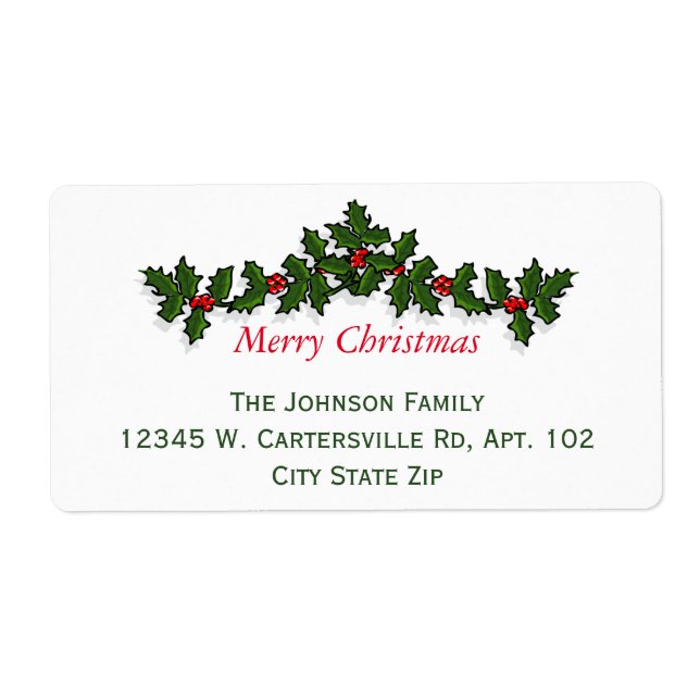 Classic Elegant Chrismas Holly Any Purpose Return (Front)