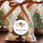 Classic Elegant Christmas Botanical Foliage Classic Round Sticker<br><div class="desc">Classic Elegant Christmas Botanical Foliage Classic Round Sticker</div>