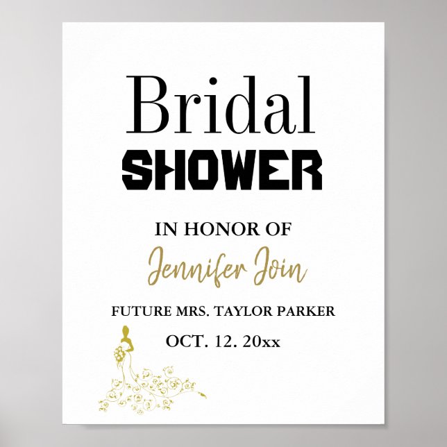 Classic Elegant Copper Wedding Bridal Shower Foam Poster (Front)