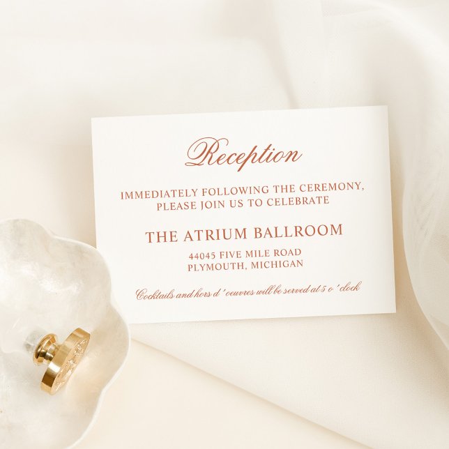 Classic Elegant Copper Wedding Reception Enclosure Card (Creator Uploaded)