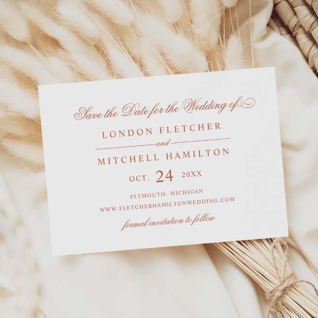 Classic Elegant Copper Wedding Save The Date (Creator Uploaded)