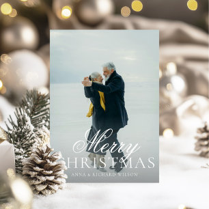 Classic Elegant Couple Photo Christmas Card
