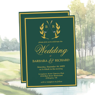 Classic Elegant Custom Golf Theme Wedding Invitation