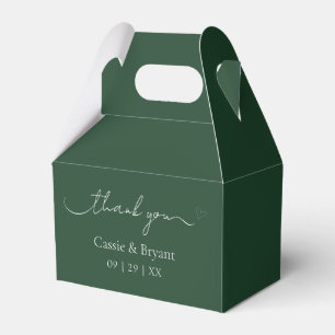 Classic Elegant Emerald Green Thank You Favour Box