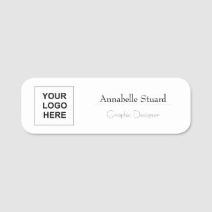 Classic Elegant employee staff title business logo Name Tag