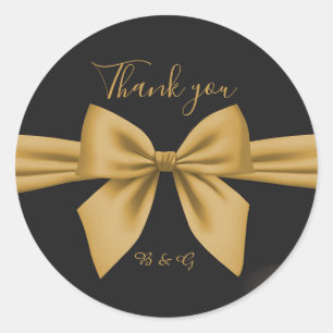 classic elegant filigree  black golden wedding classic round sticker