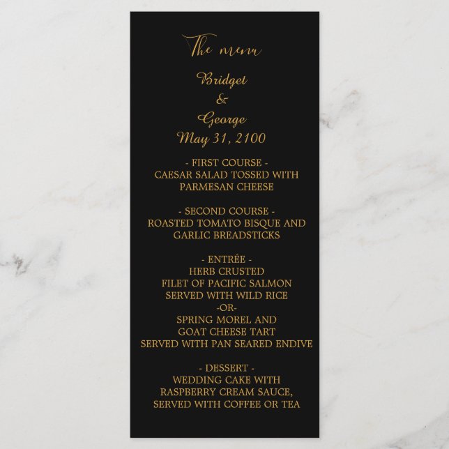 classic elegant filigree menu & program wedding (Front)