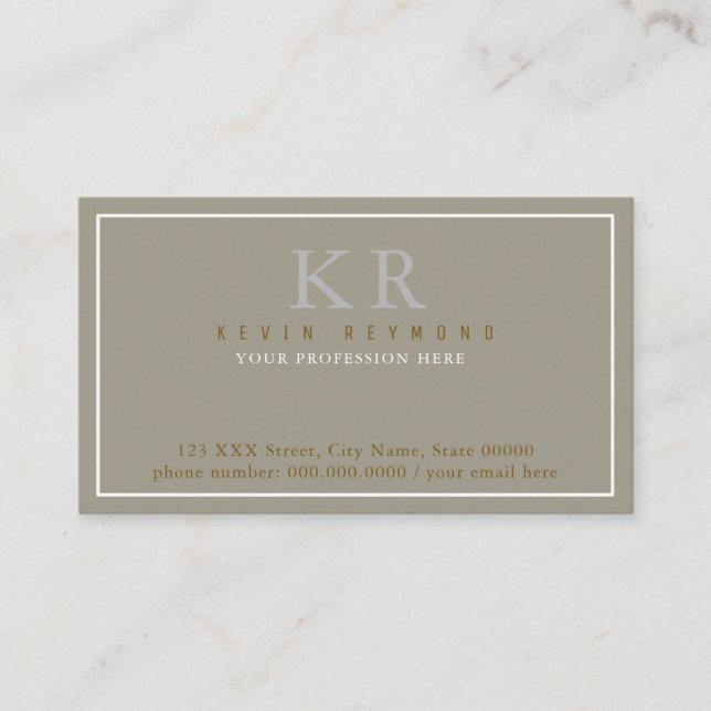 classic & elegant first presentation business card (Front)